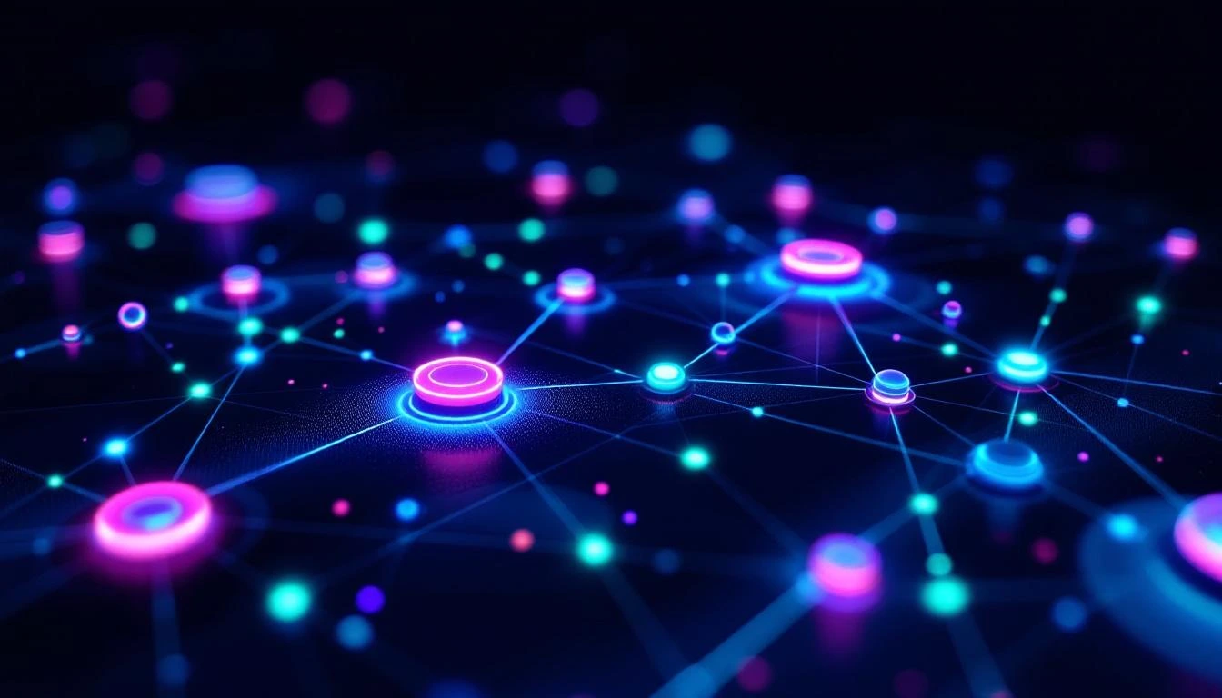 Abstract visualization of an agent-wallet reputation network